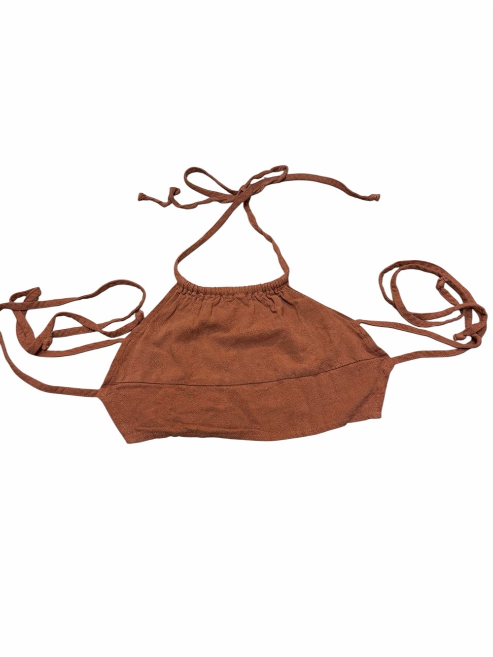 La Hearts Rust-Tone Halter Crop Top